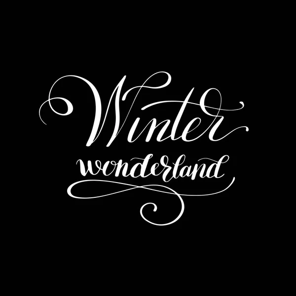 Hiver Wonlend écriture manuscrite noir et blanc inscript — Image vectorielle