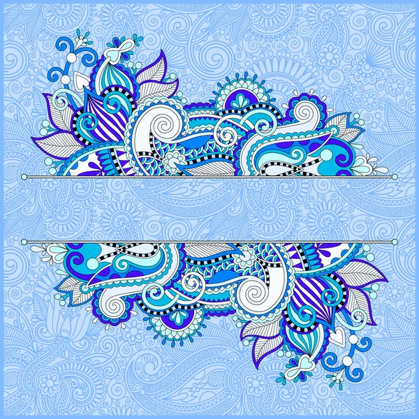 Modèle ornemental floral inhabituel en couleur bleue — Image vectorielle