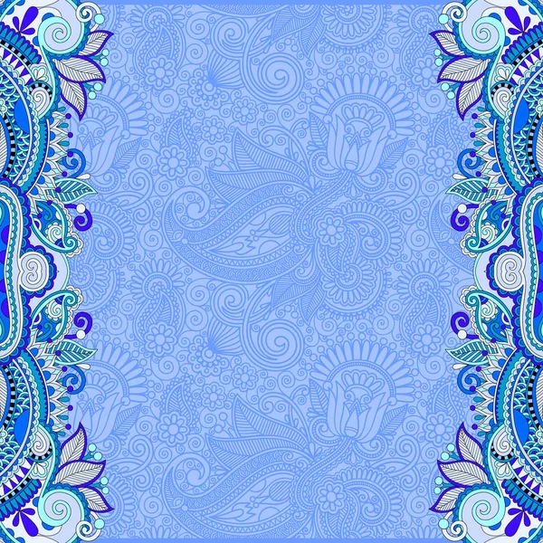 Цветочный орнаментальный шаблон в голубом цвете, восточный винтажный лак — стоковый вектор