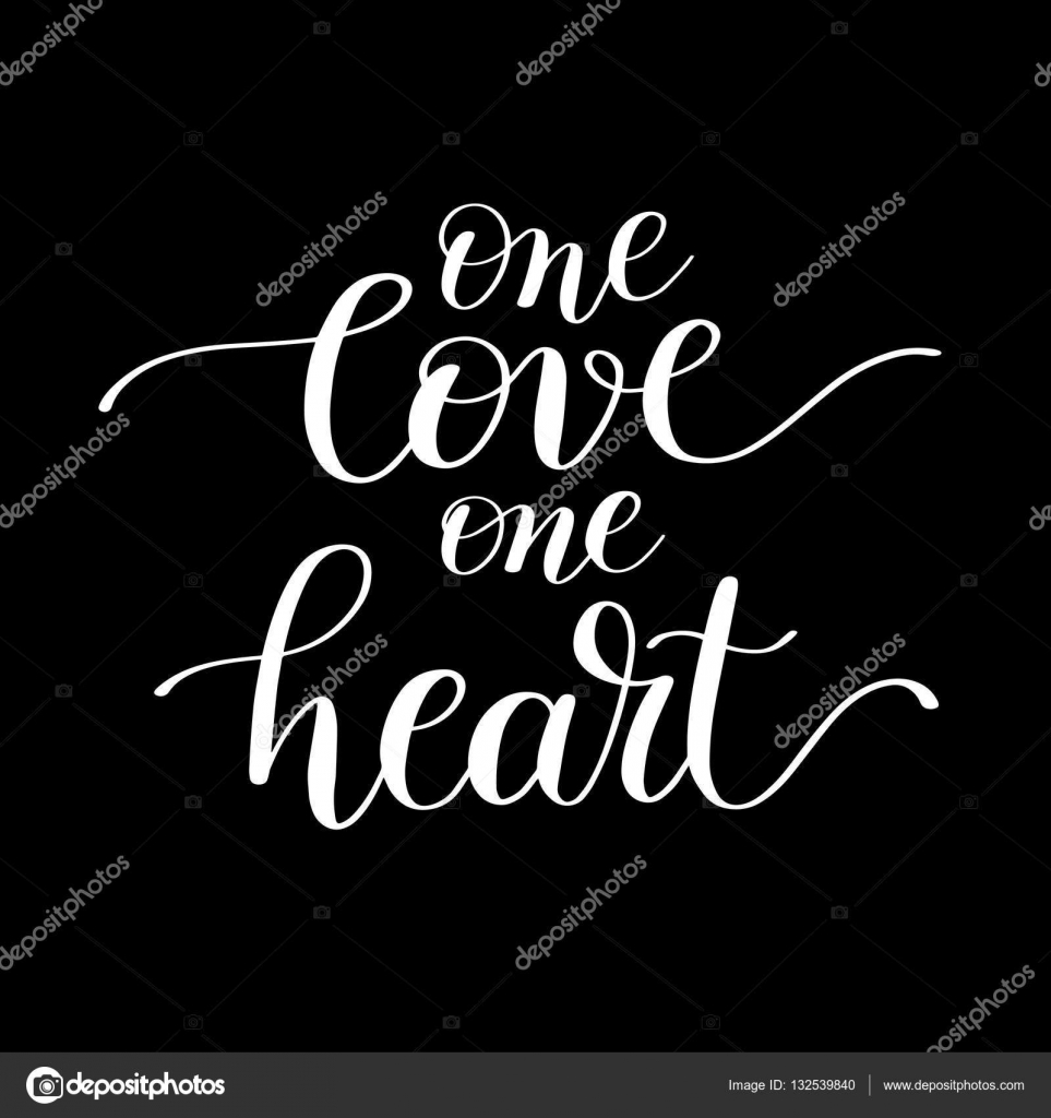 e love one heart handwritten lettering quote about love to val — Stock Vector