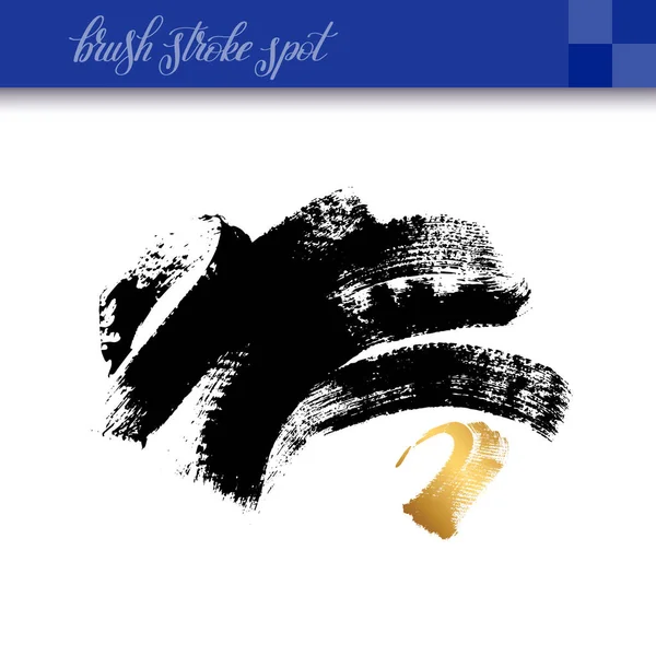 Black ink abstract hand drawing brush strokes spot element isola — Stock Vector