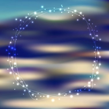 abstract circle christmas lights easy to edit, wreath for xmas h clipart