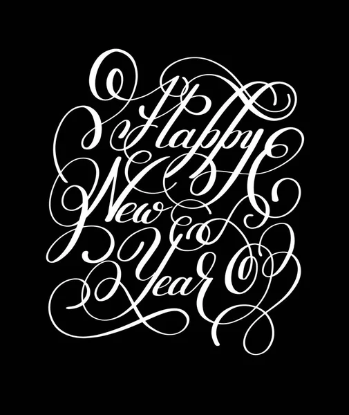 Happy New Year hand lettering congratulate inscription, Christma — Stock Vector