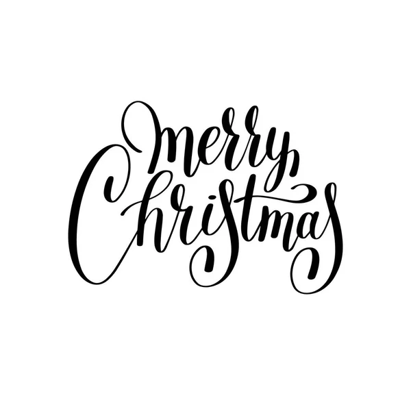 Buon Natale in bianco e nero scritto a mano iscrizione — Vettoriale Stock