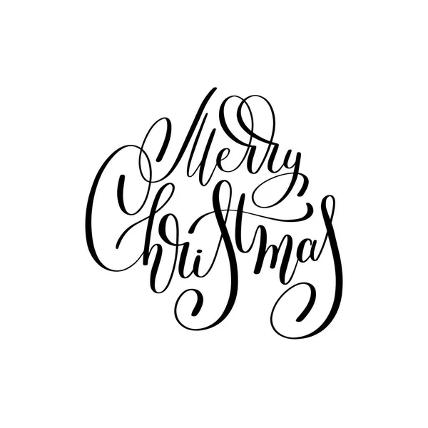 Merry christmas svartvitt handskrivna bokstäver inscriptio — Stock vektor