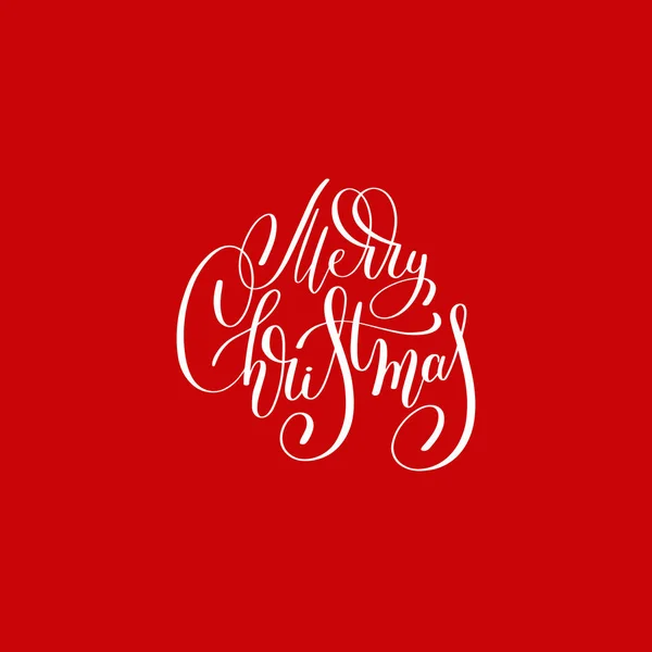 Feliz Natal vermelho manuscrito lettering inscrição feriado ph — Vetor de Stock