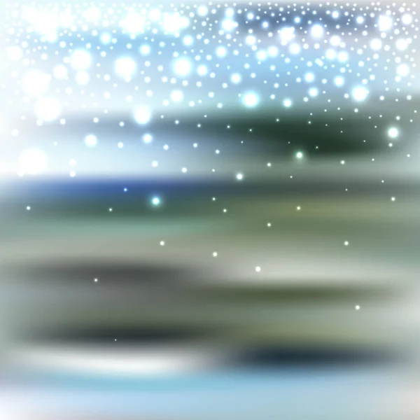 Абстрактное размытие боке зимний фон со снегопадом для вашего hol — стоковый вектор