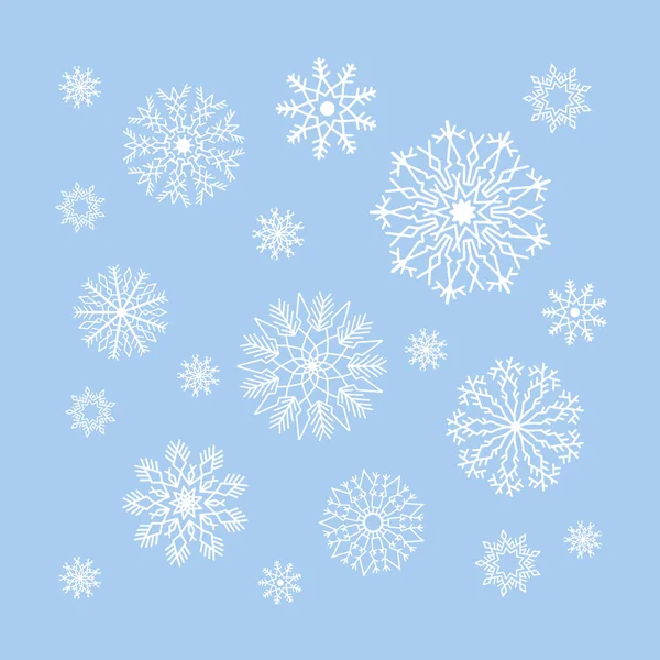 Coleção de flocos de neve de Natal, conjunto de ornamento círculo, ornamental —  Vetores de Stock