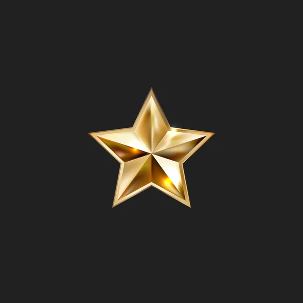 Dessin à la main étoile d'or avec cinq rayons élément élégant isolé o — Image vectorielle
