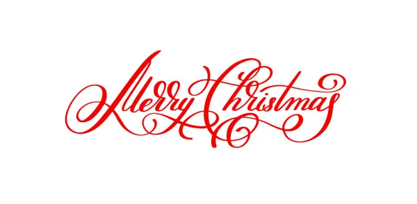 Merry christmas red handskrivna bokstäver inskription holiday ph — Stock vektor