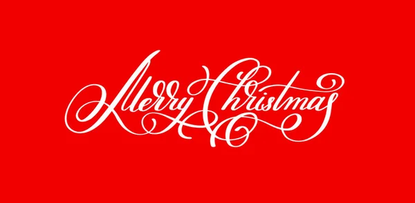 Feliz Natal vermelho manuscrito lettering inscrição feriado ph — Vetor de Stock