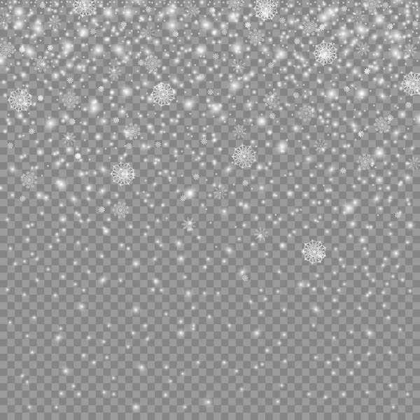 Padající vánoční dekorace Sněhurka izolované na průhledné pozadí — Stockový vektor