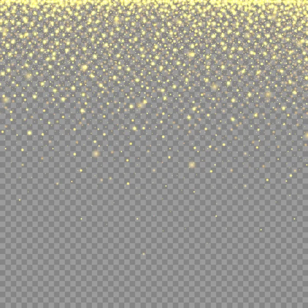 Abstrakta textur med guld neon glitter partiklar effekt på tran — Stock vektor