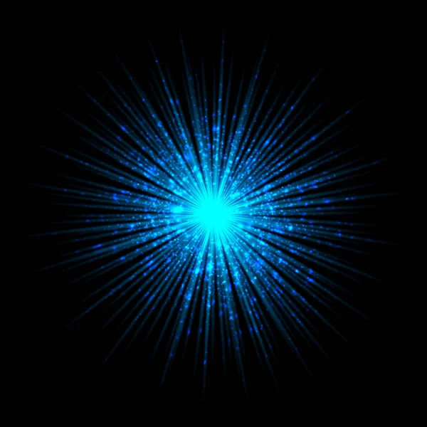 Fogos de artifício saudação mágica efeito de luz estrelas explosão isolado em trans — Vetor de Stock
