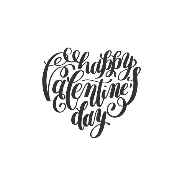 Happy valentines day handwritten lettering holiday design on hea — Stock Vector