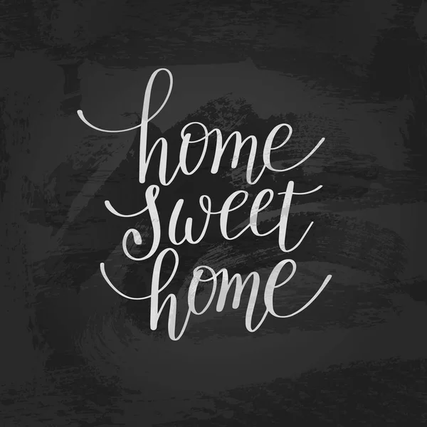 Home sweet home handgeschreven kalligrafie belettering citaat aan desig — Stockvector