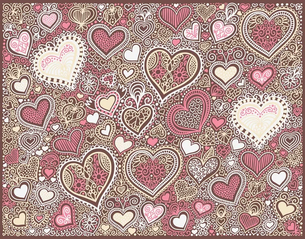 Dessin original main coeur forme fond — Image vectorielle