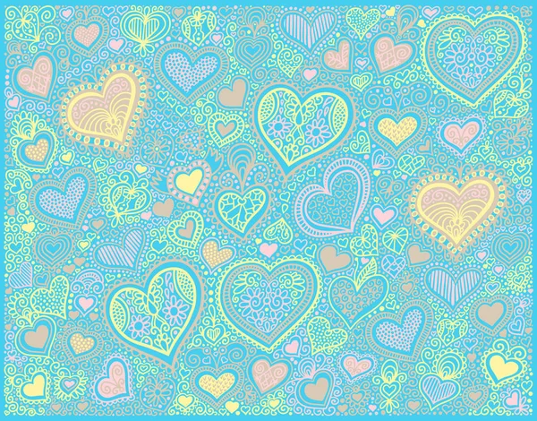 Dessin original main coeur forme fond — Image vectorielle