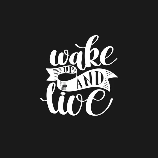 Aufwachen und leben. morgendliches inspirierendes Zitat — Stockvektor