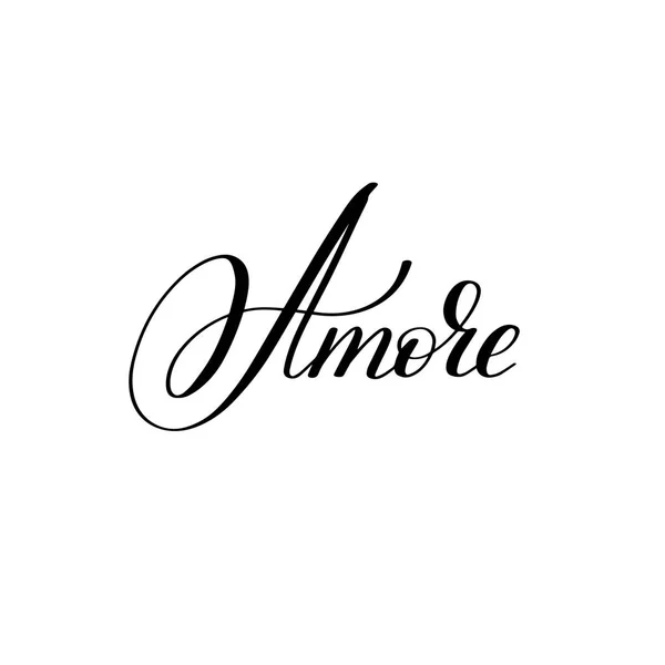 Amore handgeschreven letters aan Valentijnsdag ontwerp — Stockvector