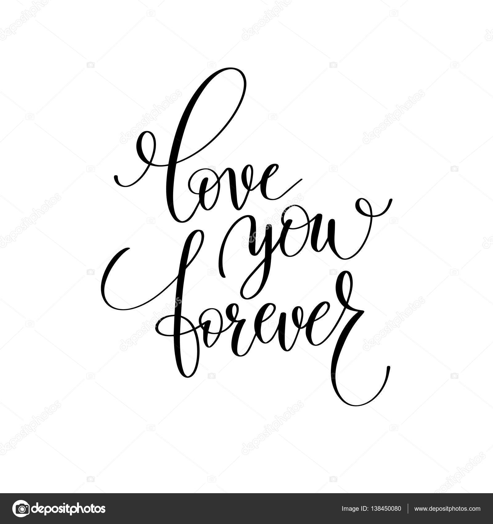romantico bianco e nero per sempre a mano lettera duamore per san valentino design poster cartolina duauguri stampa with scritte per san valentino