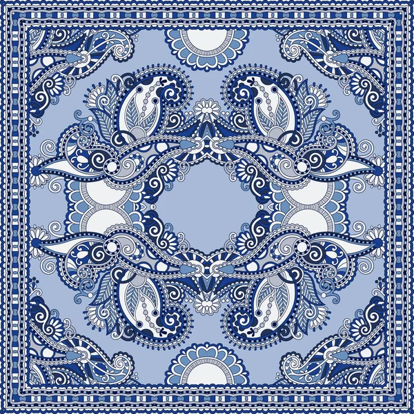 Authentique écharpe de cou en soie ou motif carré mouchoir en u — Image vectorielle