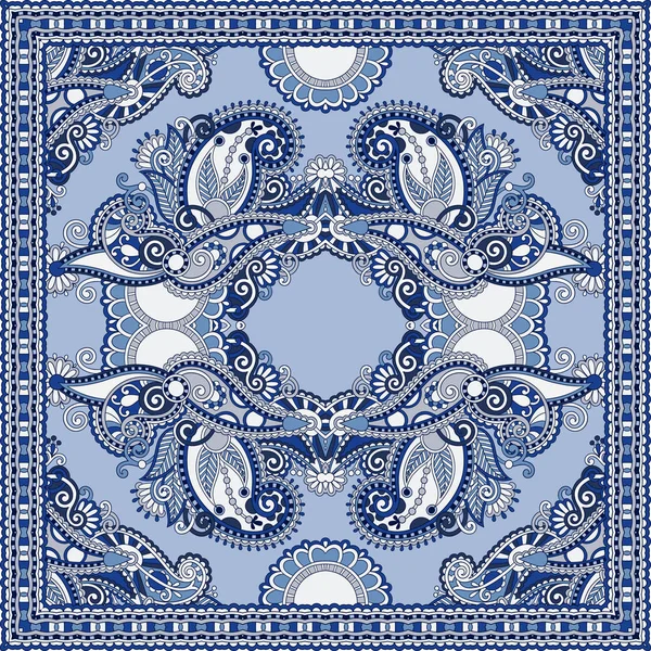 Authentieke zijde hals sjaal of bandana vierkante patroon ontwerp in u — Stockvector