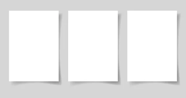 三件空白白色纸张 A4 格式的表 — 图库矢量图片