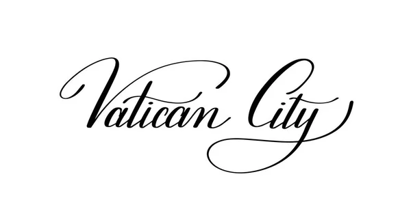 Hand belettering van de naam van de Europese hoofdstad - Vaticaanstad — Stockvector