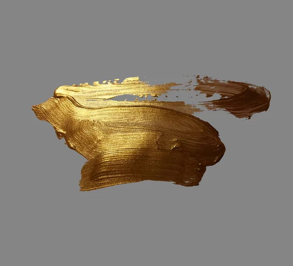 Hand drawing gold brush stroke paint spot — Stock Vector