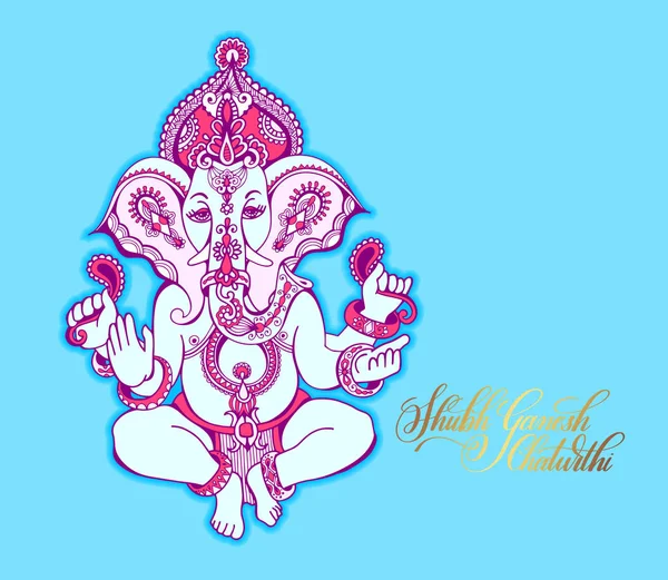 Shubh ganesh chaturthi gratulationskort till indisk fest — Stock vektor