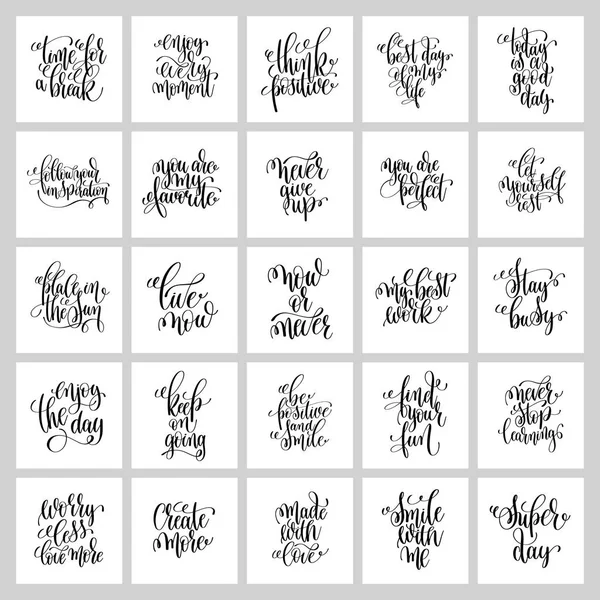 Conjunto de 25 mão lettering cartazes, motivacional e inspirador —  Vetores de Stock