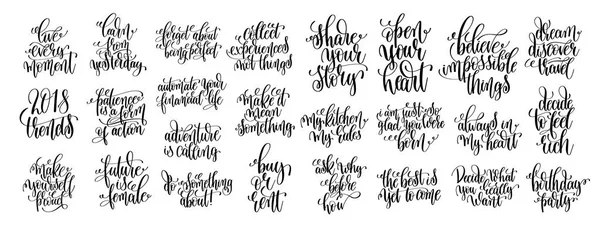 Set of 25 hand lettering motivational and inspirational quotes — Stock Vector