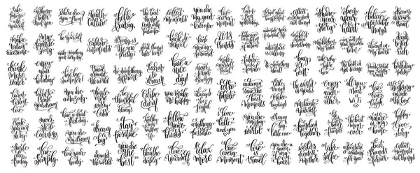 Mega uppsättning 100 hand bokstäver inskription, motivation och inspi — Stock vektor