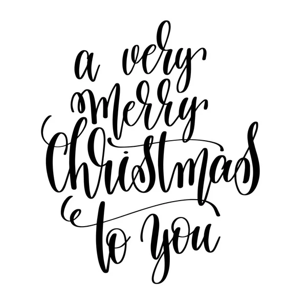Een heel vrolijk kerstfeest voor u hand inscriptie belettering — Stockvector
