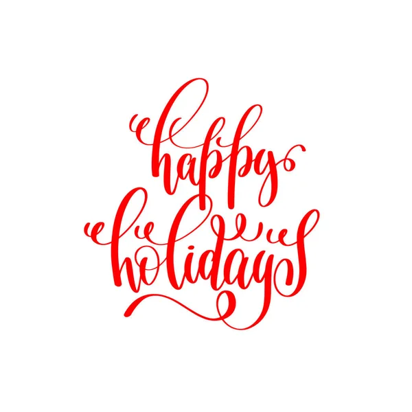 Joyeux Noël lettrage à la main rouge inscription à Noël et 2 — Image vectorielle