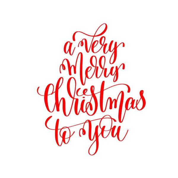 En riktigt god jul till dig röd hand lettering inskrift till — Stock vektor