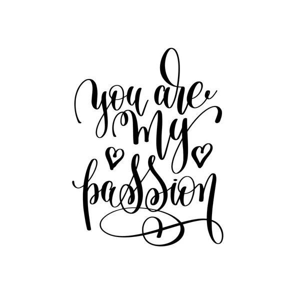 You are my passion black and white hand lettering inscription — Stock Vector