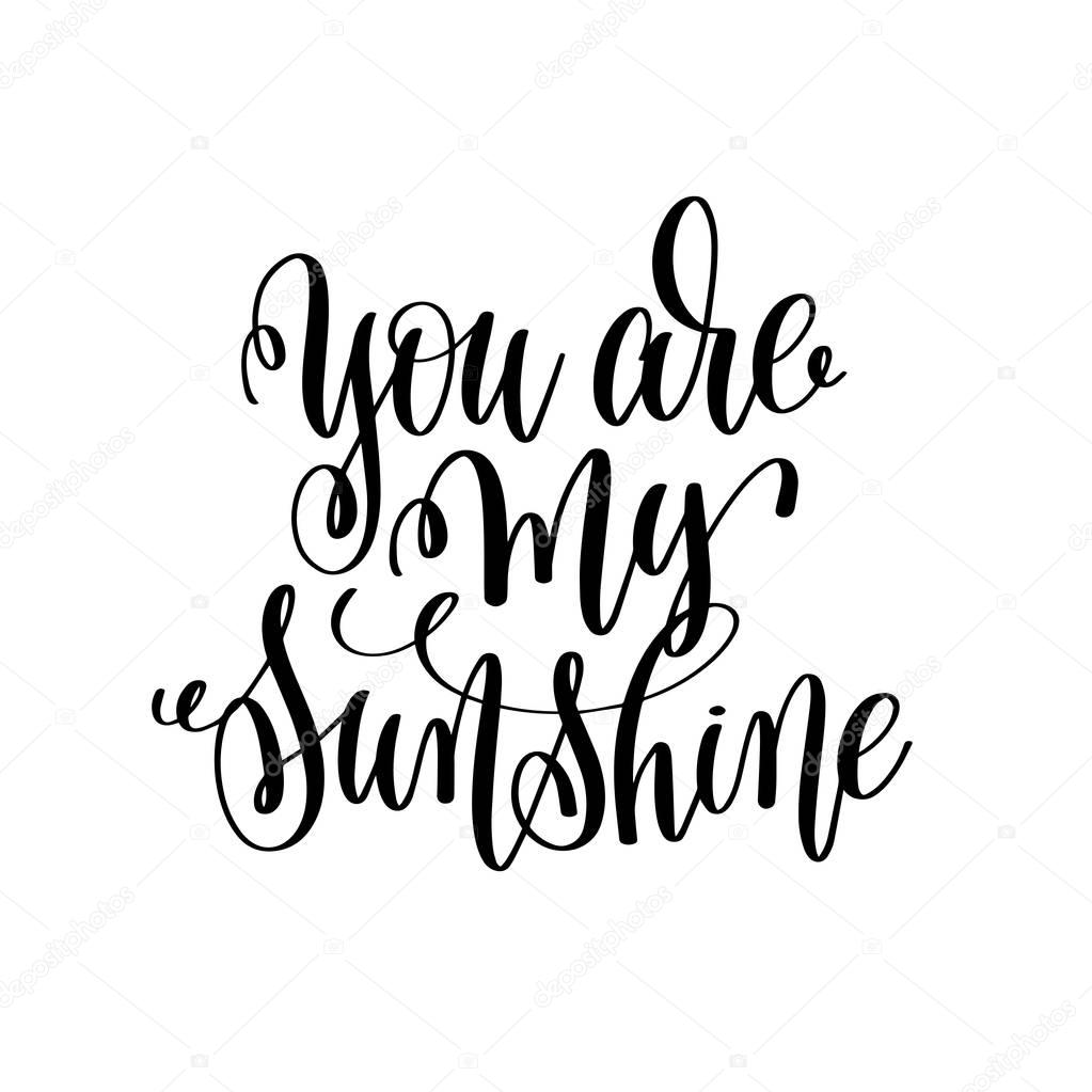 Download You are my sunshine hand lettering romantic quote — Stock Vector © karakotsya #162922216