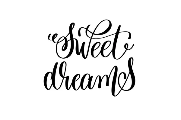 Yazı el yazısıyla tatlı rüyalar - siyah ve beyaz — Stok Vektör