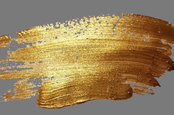 Abstrakter Hintergrund mit goldenem Pinselstrich — Stockvektor
