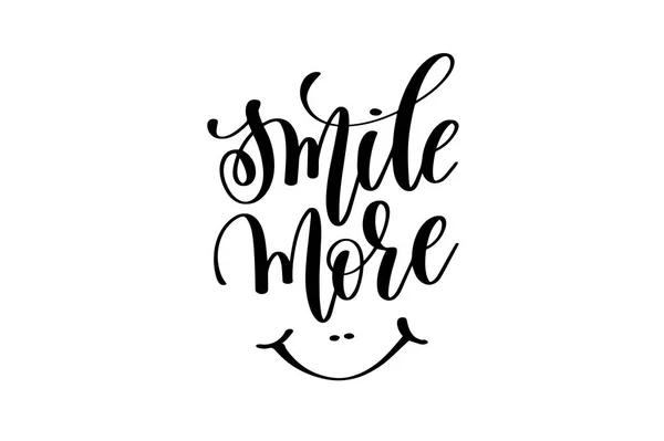 Smile more - hand lettering inscription — Stock Vector