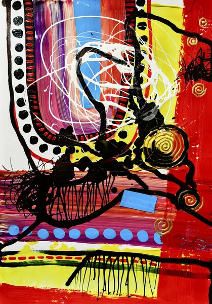 Hedendaagse kunst abstract schilderij, acryl op papier — Stockfoto