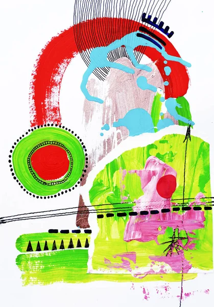 Hedendaagse kunst abstract schilderij, acryl op papier — Stockfoto