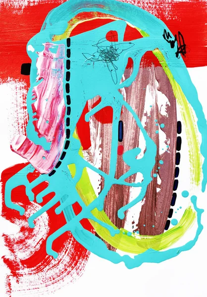 Zeitgenössische Kunst abstrakte Malerei, Acryl auf Papier — Stockfoto