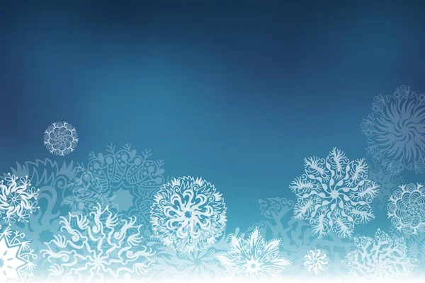 Weihnachten Hintergrund mit Hand Zeichnung Schneeflocken — Stockvektor