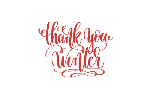 Thank you winter hand lettering holiday inscription to christmas — Stock Vector