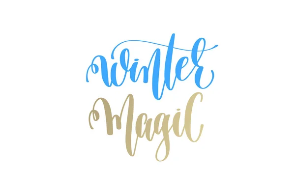 Winter magic gyllene hand lettering vintern semester firande q — Stock vektor