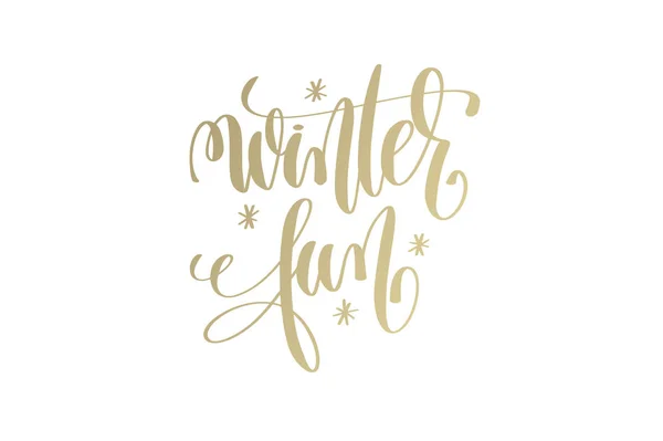 Vinter kul gyllene hand lettering vintern semester firande — Stock vektor