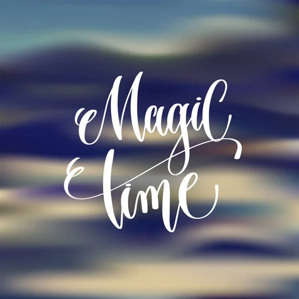 Magic time - affiche de lettrage à la main pour la conception des vacances d'hiver — Image vectorielle